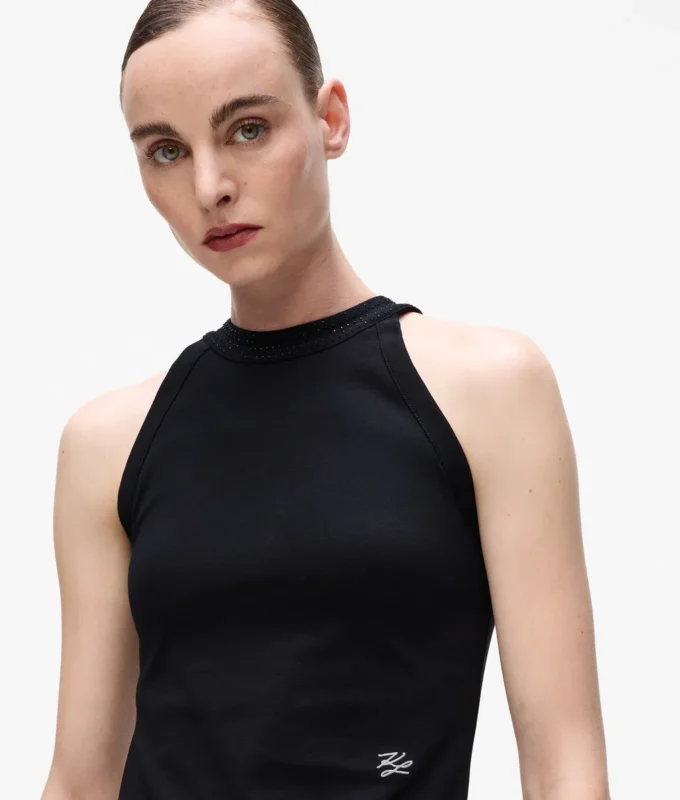 Top s halter výstřihem a kamínky Top s halter výstřihem a kamínky