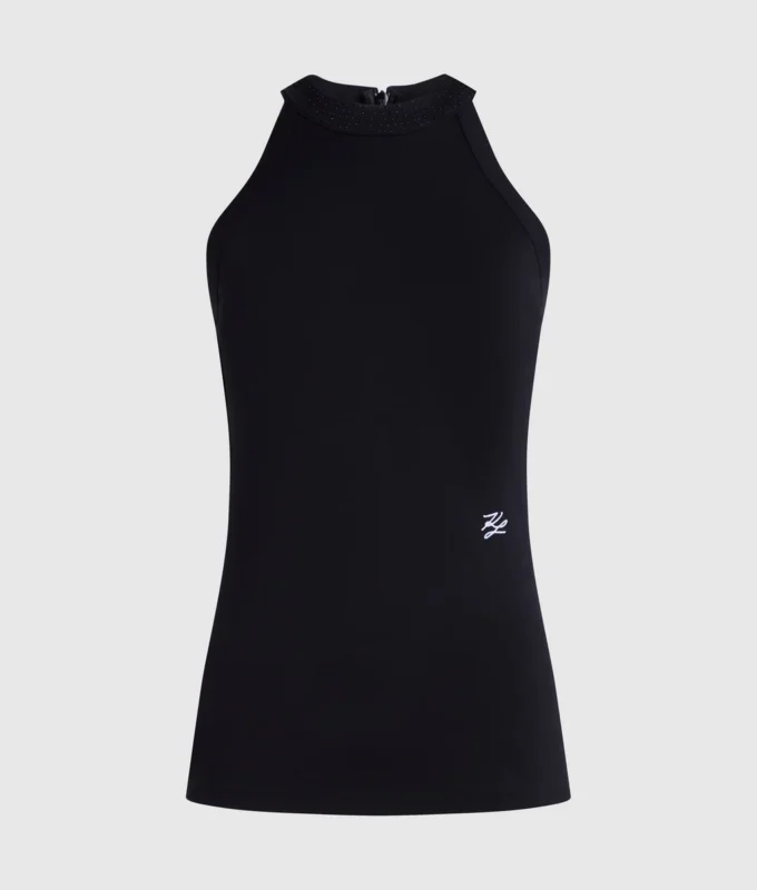 Top s halter výstřihem a kamínky Top s halter výstřihem a kamínky