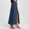 UTILITY DENIM MAXI SKIRT