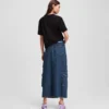 UTILITY DENIM MAXI SKIRT