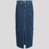 UTILITY DENIM MAXI SKIRT
