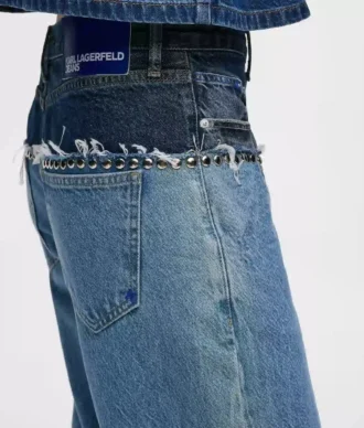 Volné džíny s barevnými bloky